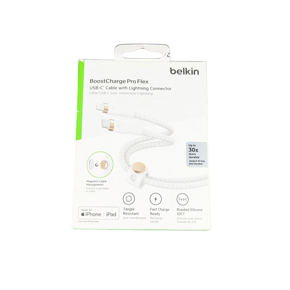Aa3O Belkin BoostCharge Pro Flex USB-C Lightning‎ Connector Cable + Strap Magnet